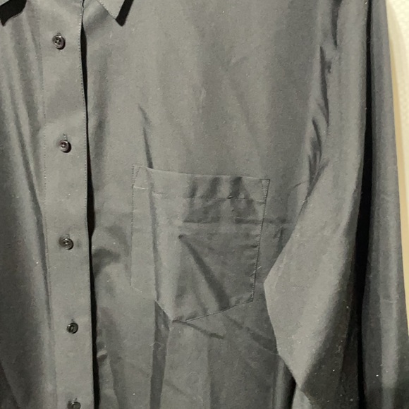 Foxcroft 20w black button down blouse nwot wrinkle free fabric cotton polyester - Picture 3 of 8